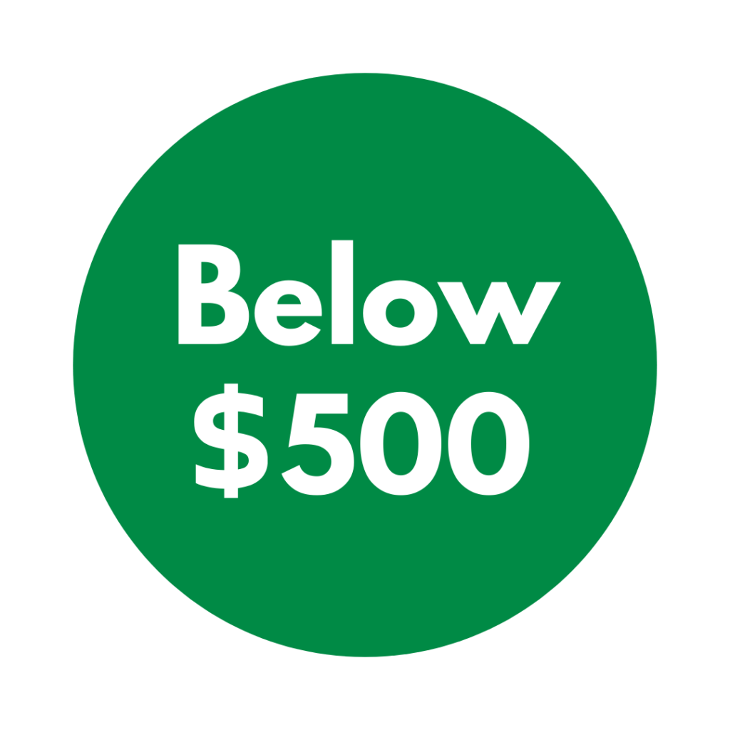 Below 500